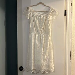 Licky Brand Medium White Lace Off the Shoulder Dress